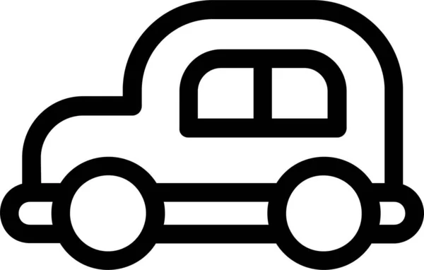 Toy Car Icon Outline Style Kindergarten Sign Symbol Isolated White — Stockvektor