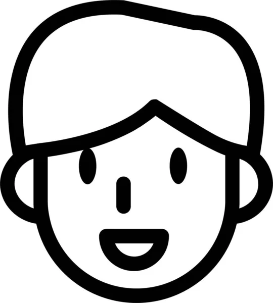 Boy Icon Outline Style Kindergarten Sign Symbol Isolated White Background — Stockvector