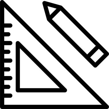 Ruler Icon With Outline Style, Math Sign And Symbol Isolated On White Background