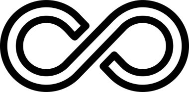 Infinity Icon With Outline Style, Math Sign And Symbol Isolated On White Background