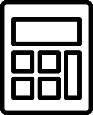 Calculator Icon With Outline Style, Math Sign And Symbol Isolated On White Background