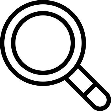 Search Magnifier Icon With Outline Style, Science Sign And Symbol Isolated On White Background
