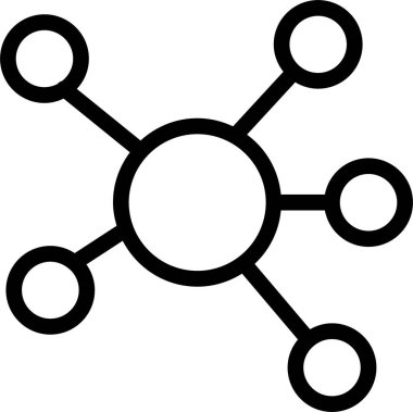 Molecule Icon With Outline Style, Science Sign And Symbol Isolated On White Background