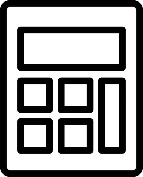 Calculator Icon Outline Style Math Sign Symbol Isolated White Background — Vector de stock