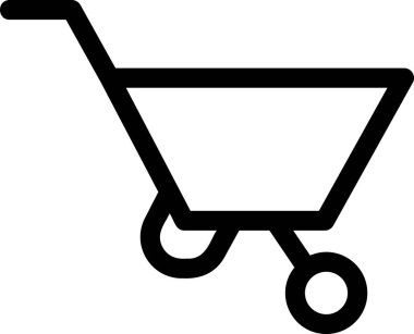 Wheelbarrow Icon With Outline Style, Agriculture Sign And Symbol Isolated On White Background