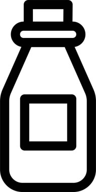 Milk Bottle Icon With Outline Style, Agriculture Sign And Symbol Isolated On White Background