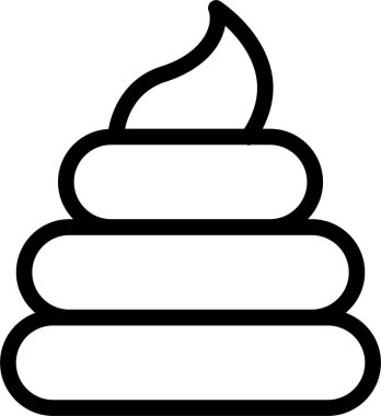 Pet Poop Icon With Outline Style, Veterinary Sign And Symbol Isolated On White Background