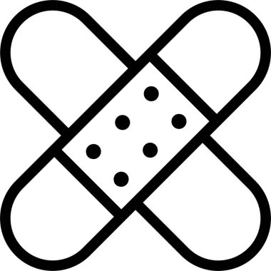 Band Aid Icon With Outline Style, Veterinary Sign And Symbol Isolated On White Background