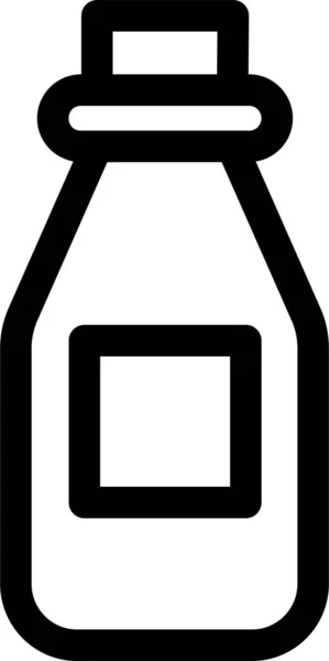 Milk Bottle Icon Outline Style Agriculture Sign Symbol Isolated White — ストックベクタ