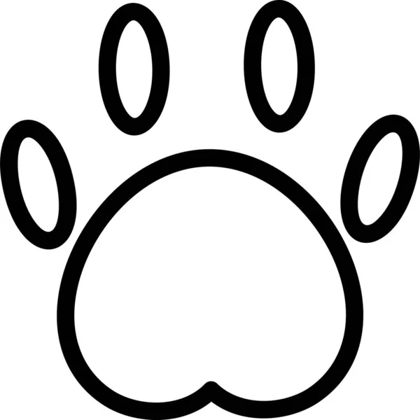 Paw Icon Outline Style Veterinary Sign Symbol Isolated White Background — Image vectorielle