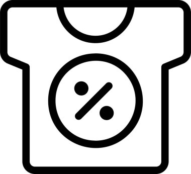 Cloth Discount Icon With Outline Style, Sales Sign And Symbol Isolated On White Background