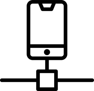 Mobile Data Icon With Outline Style, Networking Sign And Symbol Isolated On White Background