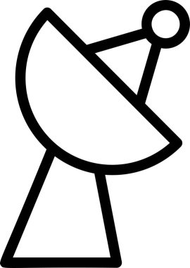 Dish Icon With Outline Style, Networking Sign And Symbol Isolated On White Background