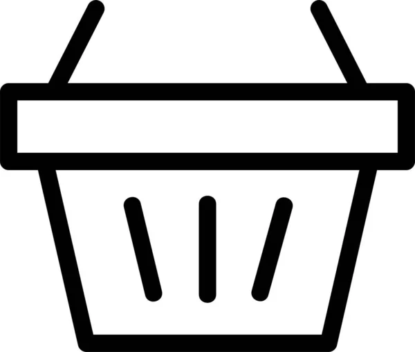 Shopping Bag Icon Outline Style Sales Sign Symbol Isolated White —  Vetores de Stock