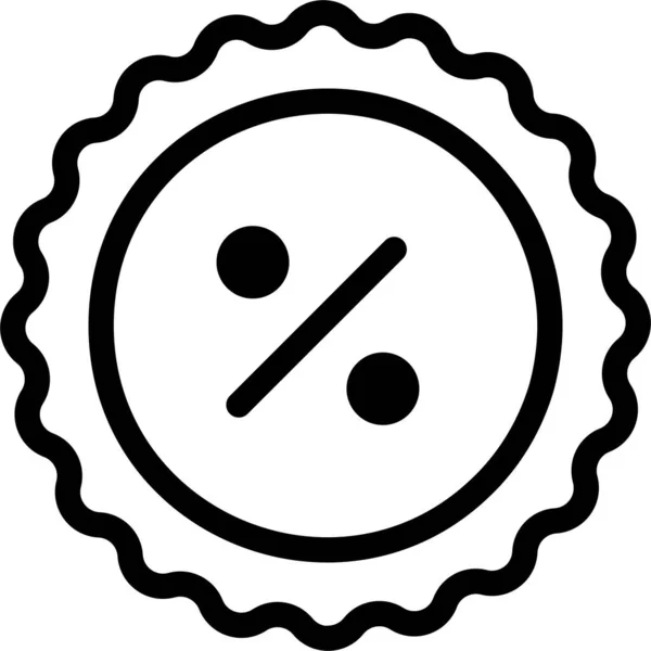 Піктограма Дисконтної Мітки Контурним Стилем Знаком Продажу Символом Ізольовано Білому — стоковий вектор