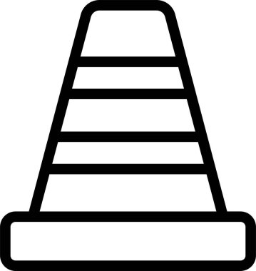 Cone Icon With Outline Style, Driving School Sign And Symbol Isolated On White Background