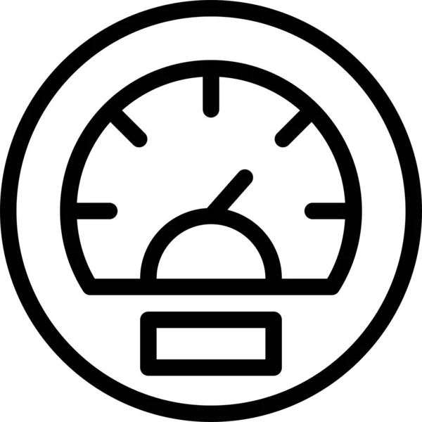 Speedometer Icon Outline Style Driving School Sign Symbol Isolated White — Stock Vector