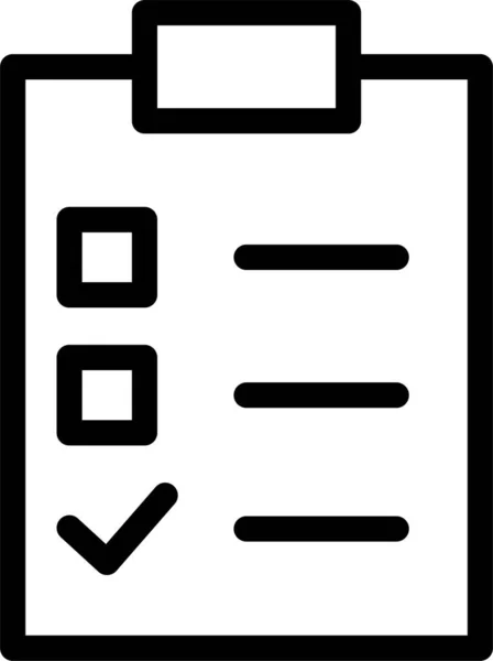Checklist Board Icon Outline Style Driving School Sign Symbol Isolated — Vettoriale Stock
