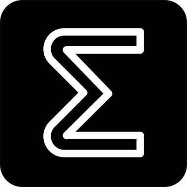 Sigma Icon With Glyph Style, Math Sign And Symbol Isolated On White Background