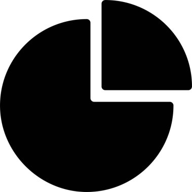 Pie Graph Icon With Glyph Style, Math Sign And Symbol Isolated On White Background