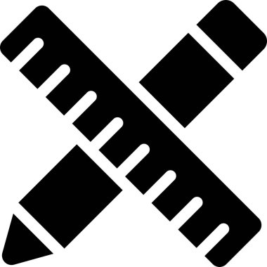 Pencil Icon With Glyph Style, Math Sign And Symbol Isolated On White Background