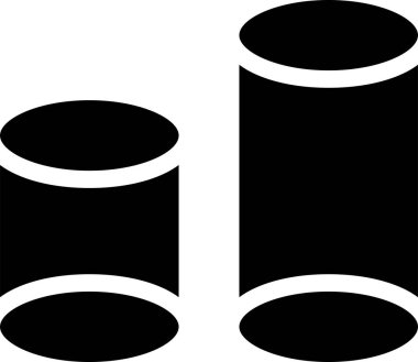 Cylinder Icon With Glyph Style, Math Sign And Symbol Isolated On White Background