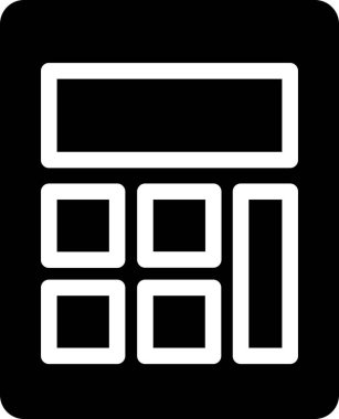 Calculator Icon With Glyph Style, Math Sign And Symbol Isolated On White Background