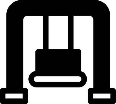 Swing Icon With Glyph Style, Kindergarten Sign And Symbol Isolated On White Background