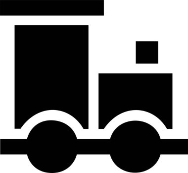Train Toys Icon With Glyph Style, Kindergarten Sign And Symbol Isolated On White Background