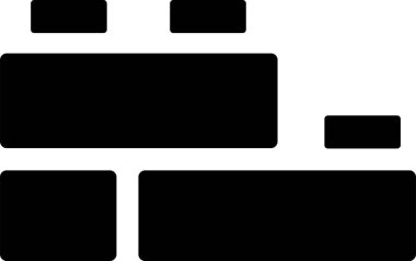 Brick Blocks Icon With Glyph Style, Kindergarten Sign And Symbol Isolated On White Background