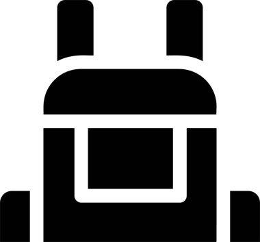 Backpack Icon With Glyph Style, Kindergarten Sign And Symbol Isolated On White Background