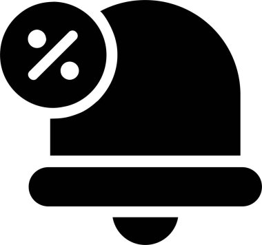 Discount Notification Icon With Glyph Style, Sales Sign And Symbol Isolated On White Background