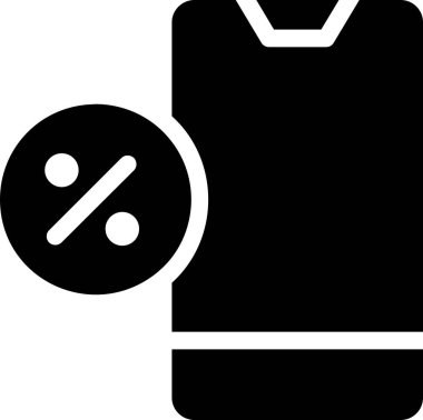 Discount Phone Icon With Glyph Style, Sales Sign And Symbol Isolated On White Background