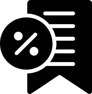 Bill Discount Icon With Glyph Style, Sales Sign And Symbol Isolated On White Background