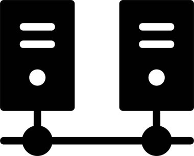 Data Server Icon With Glyph Style, Networking Sign And Symbol Isolated On White Background