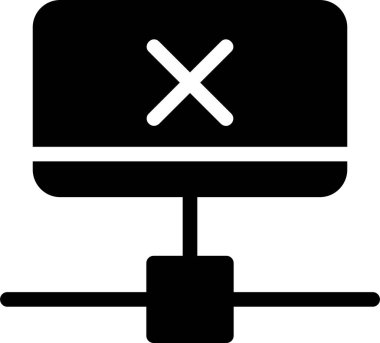 Disconnect Icon With Glyph Style, Networking Sign And Symbol Isolated On White Background