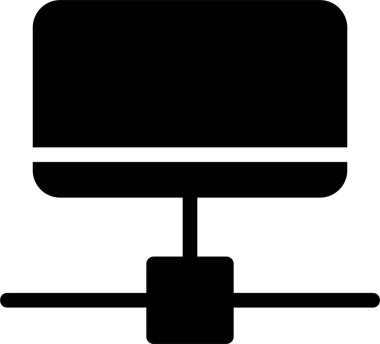 Computer Network Icon With Glyph Style, Networking Sign And Symbol Isolated On White Background