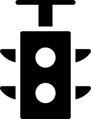 Traffic Light Icon With Glyph Style, Driving School Sign And Symbol Isolated On White Background