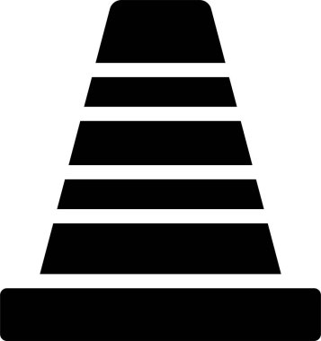 Cone Icon With Glyph Style, Driving  School Sign And Symbol Isolated On White Background