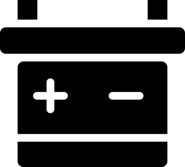 Car Battery Icon With Glyph Style, Driving School Sign And Symbol Isolated On White Background