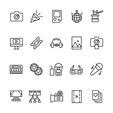 Ana hatlı Simge Entertainment seti. Magic, Sing, Game, Movie, Etc gibi simgeleri içerir.