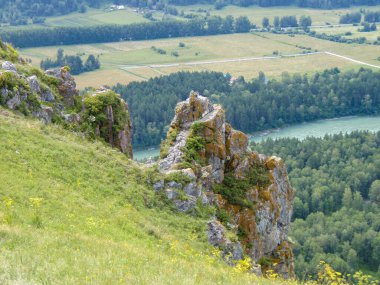 Altai dağlarındaki kopuk kayalar. yaz açık günü