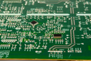 Yazılı devre kartı. Elektronik bilgisayar donanım teknolojisi. Anakart dijital çip. Teknik bilim. Bilgi mühendisliği bileşeni.
