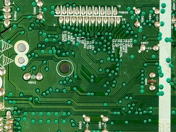 Placa Circuito Impresso Tecnologia Hardware Computador Eletrônico Ciência Técnica Componente — Fotografia de Stock