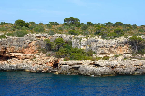 Coastal Cliffs Turquoise Sea Water Cala Figuera Mallorca Spain — Stock Photo, Image