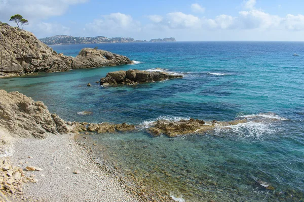 Coastal Cliffs Turquoise Sea Water Coastline Peguera — Stock Photo, Image