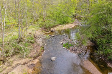 Baharda nehrin havadan görünüşü