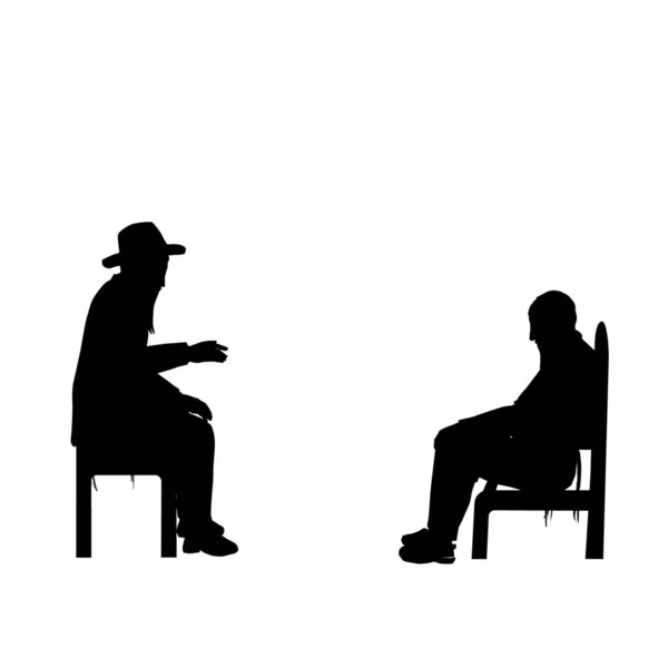 Shiva Vector Illustration Jew Sitting Low Chair Mourning His Relative — Stock Vector