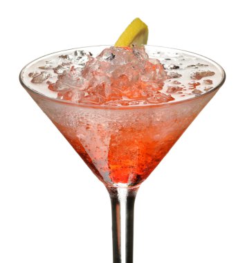 buz ve limon beyaz bitti izole kırmızı içecek