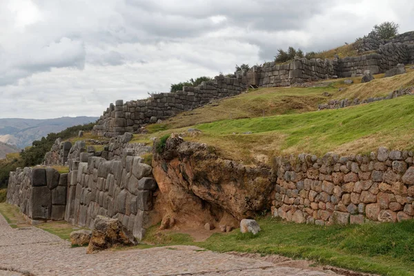 Sacsayhuaman Cuzcóban Vagy Cuscóban Egy Nyári Napon Egy Egykori Inka — Stock Fotó